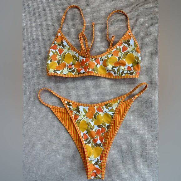 Kulani Kinis Other - Kulani Kinis Orange & Yellow Citrus Print Bikini